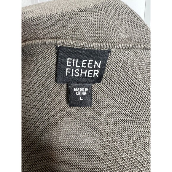 Eileen Fisher Top Womens Taupe Beige 100% Silk knit Sleeveless Tank Shell L - Picture 7 of 9
